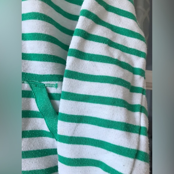 Cat & Jack size 6 / 6X zip-up hooded sweatshirt with green and white stripes GUC - Picture 2 of 8